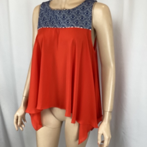 THML embroidered tank sleeveless top size‎  Large - Picture 4 of 7